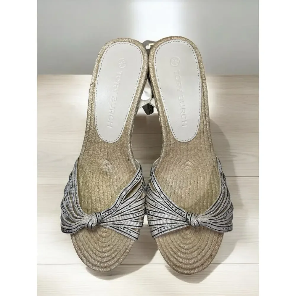 Tory Burch Ribbon Wedge Espadrille 90MM Size 9.5M